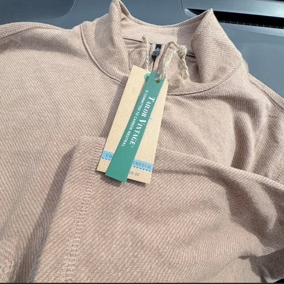 Tailor Vintage Men's Tan Zip-Up Sweater - Picture 3 of 3
